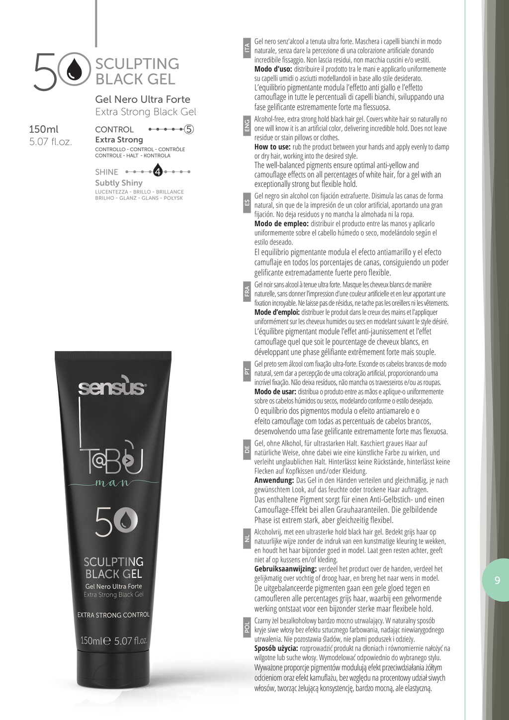 Tabù Man Sculpting Black Gel 5 150ml