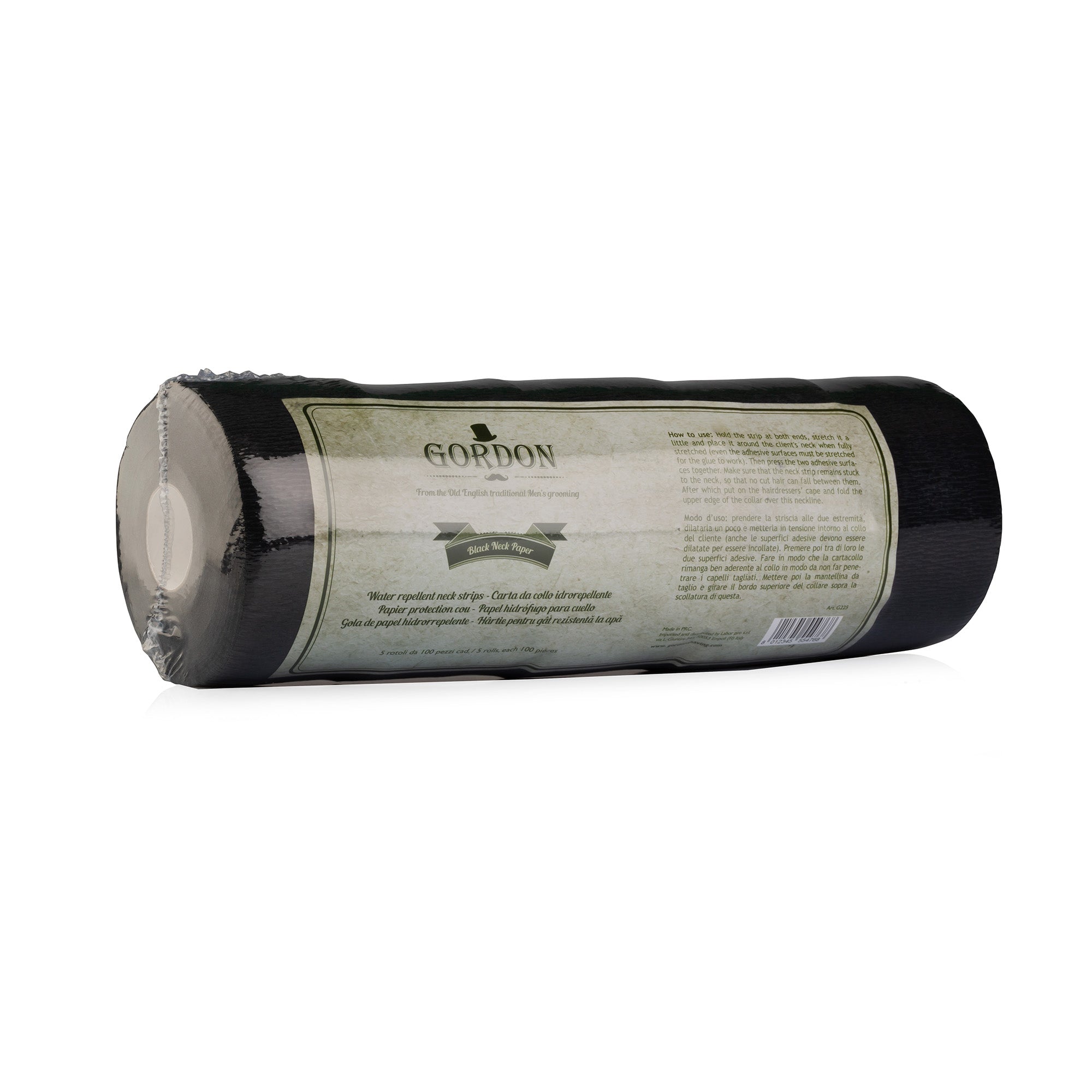 Carta Collo Adesiva Nera Idrorepellente per Barbieri, 5pz